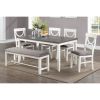 Carrol 6 Piece Wood Dining Set; White and Grey