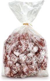 Clear Plastic Bags 8" x 4" x 15". Pack of 100 Large Gusseted LDPE 1 mil Pouches with Bottom. Cellophane Food Storage & Packaging. Flat Treat Bags for