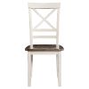 Modern Farmhouse Style 5 Piece Pack Dinette Set Antique White and Cherry Finish Wooden Furniture