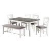 Carrol 6 Piece Wood Dining Set; White and Grey