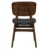 Modern Contemporary Solid Rubberwood 1pc Writing Desk of 3x Drawers and Wood Framed Chair Gray Walnut Finish Furniture