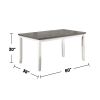 Carrol 6 Piece Wood Dining Set; White and Grey